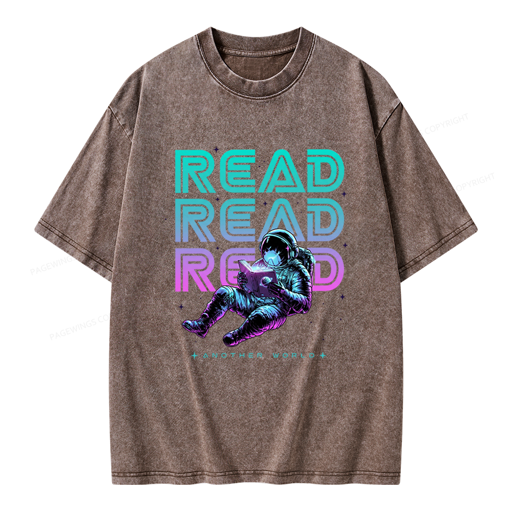 Pagewings Read Another World Unisex Washed T-shirt