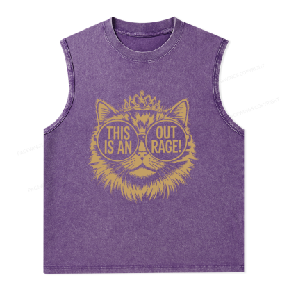 Pagewings This Is An Outrage Unisex Washed Tank Top