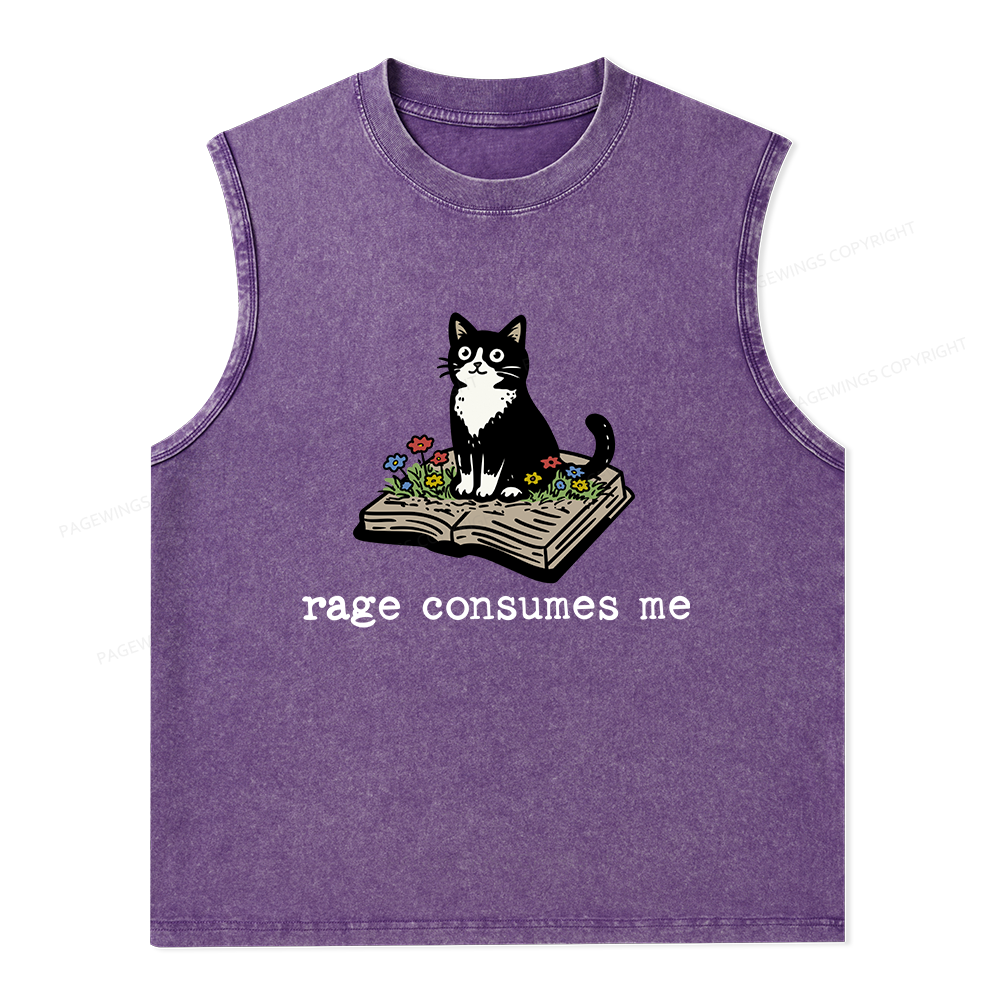 Pagewings Rage Consumes Me Unisex Washed Tank Top