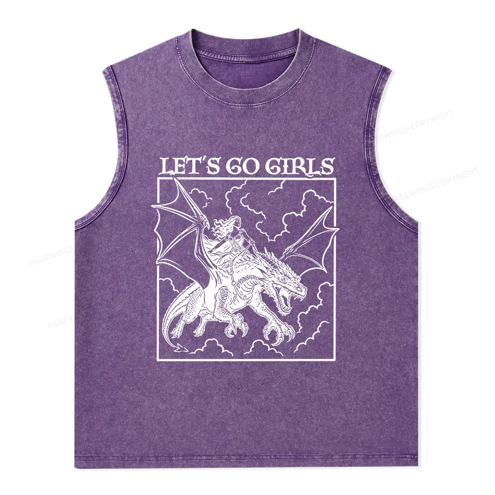 Pagewing Let's Go Girls Bookish Unisex Washed Tank Top