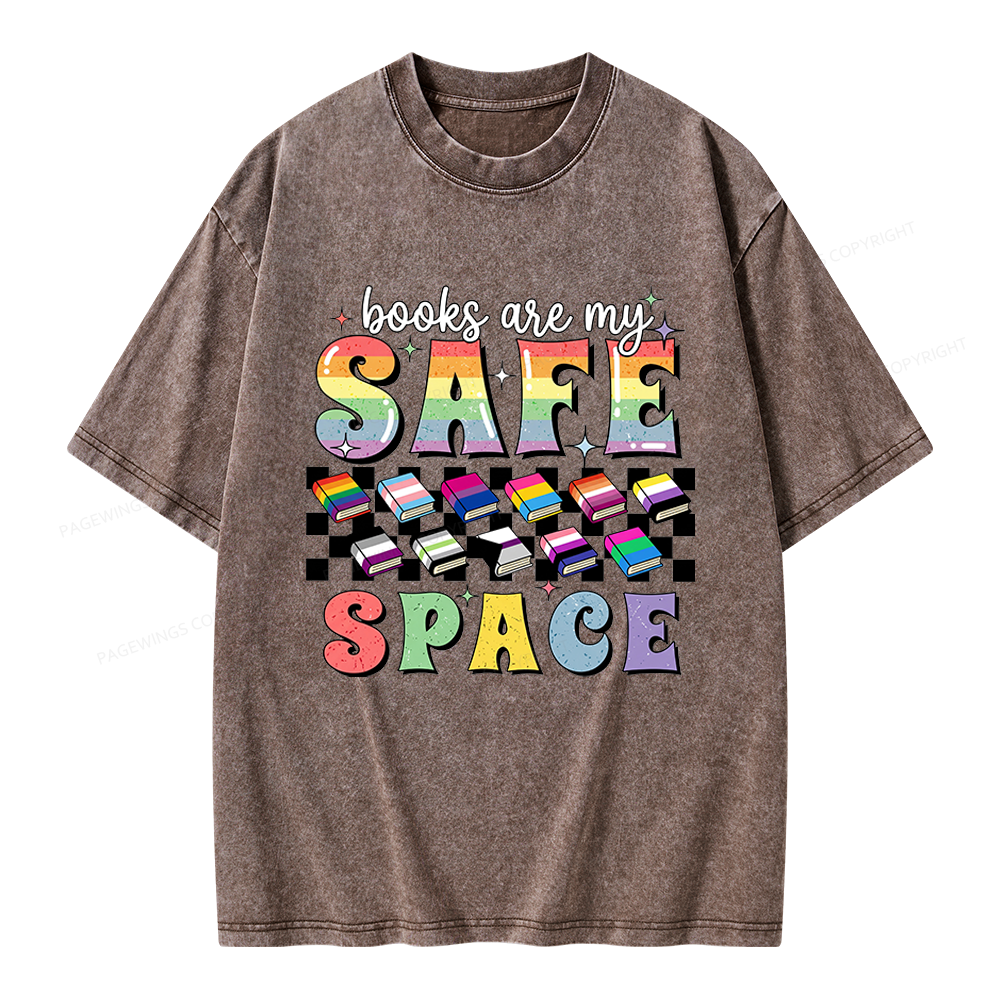 Pagewings Books Are My Space Unisex Washed T-shirt