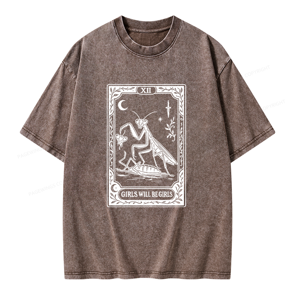 Pagewings Girls Will Be Girls Unisex Washed T-shirt
