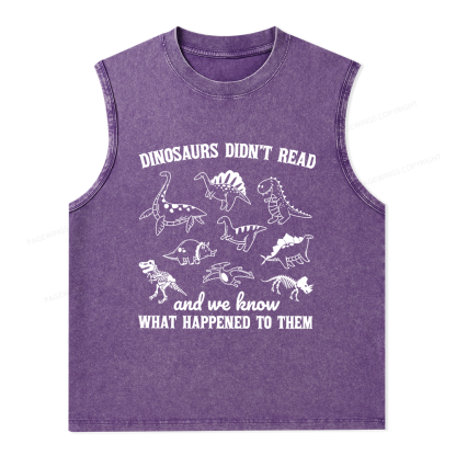 Pagewings We Know What Happened To Dinosaurs Unisex Washed Tank Top