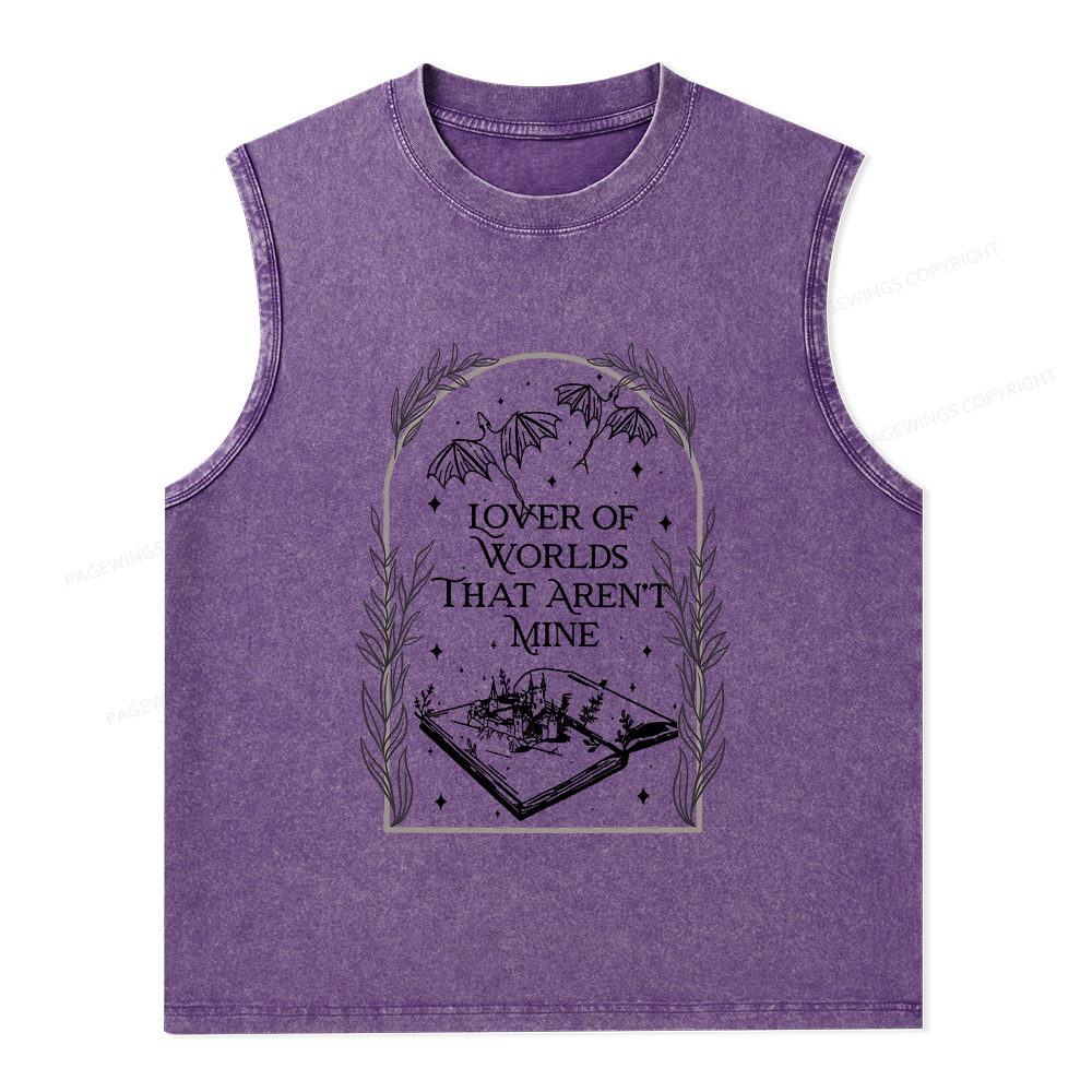 Pagewings Fantasy Reader Unisex Washed Tank Top