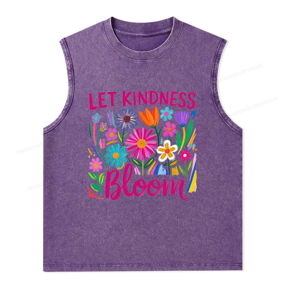 Pagewings Let Kindness Bloom Unisex Washed Tank Top