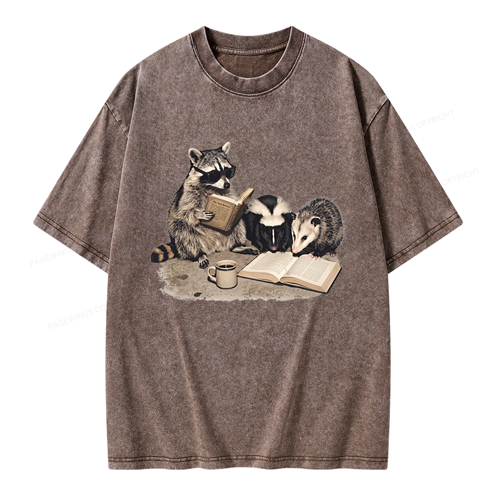 Pagewings Trash Book Club Unisex Washed T-shirt