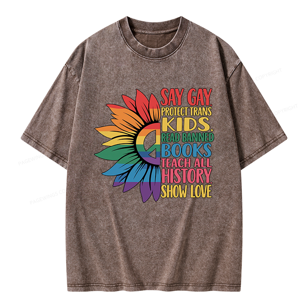 Pagewings Pride Month Unisex Washed T-shirt
