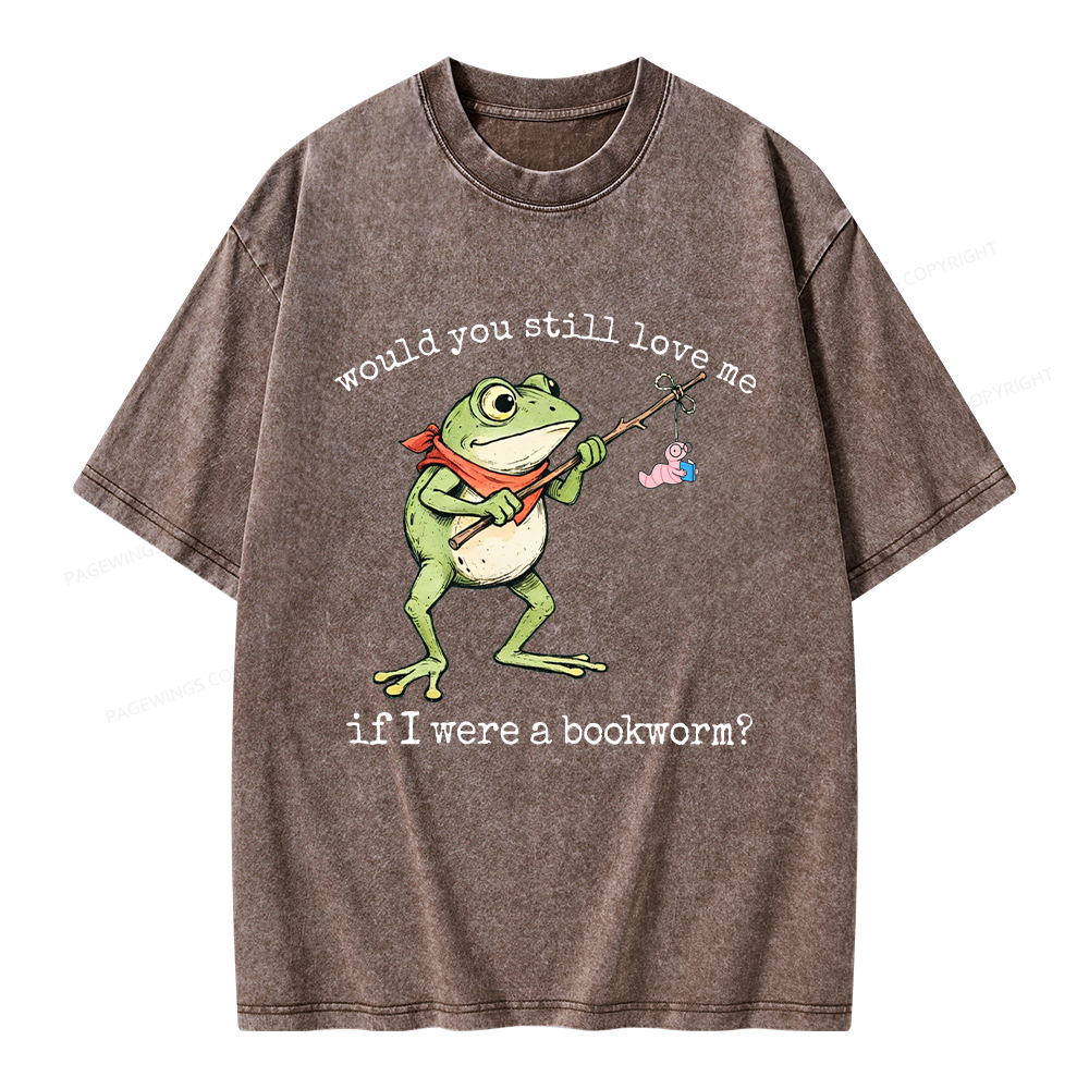 Pagewings If I Were A Bookworm Unisex Washed T-shirt