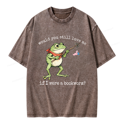 Pagewings If I Were A Bookworm Unisex Washed T-shirt