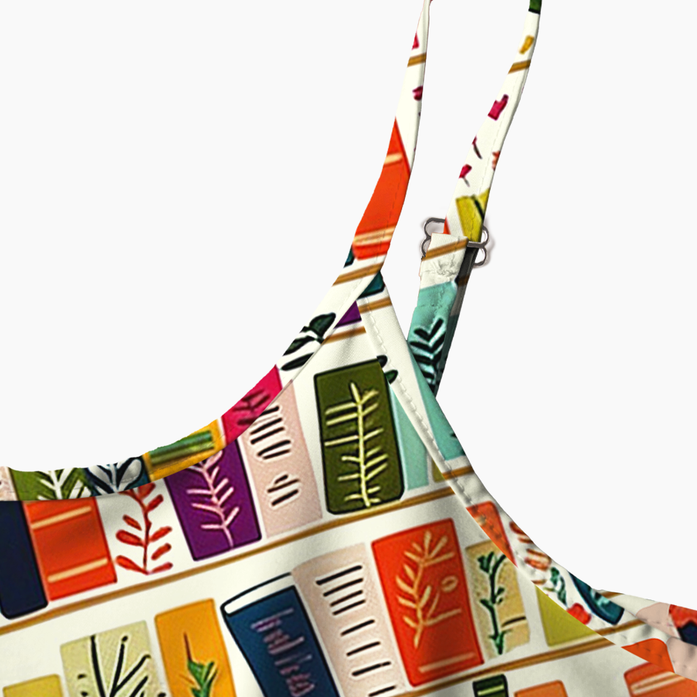 Pagewings Bookish Floral  Printed Spaghetti Strap Midi Sundress