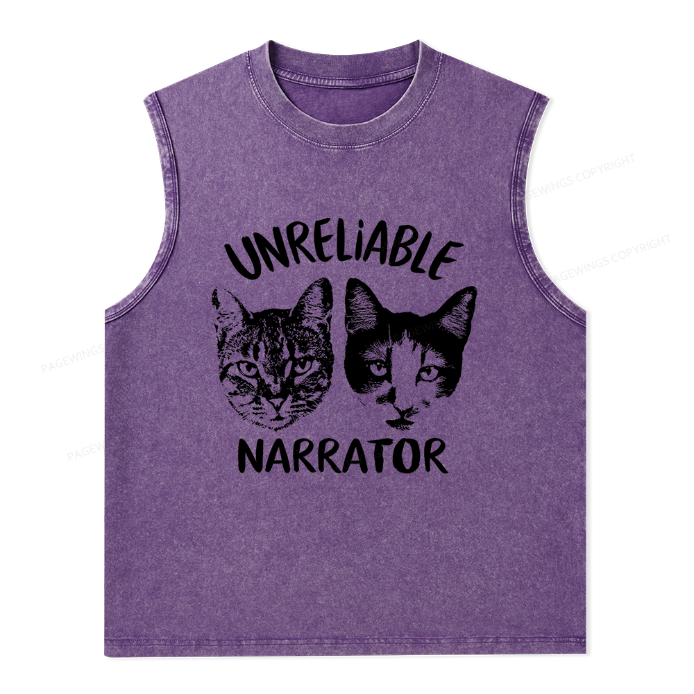 Pagewings Unreliable Narrator Unisex Washed Tank Top