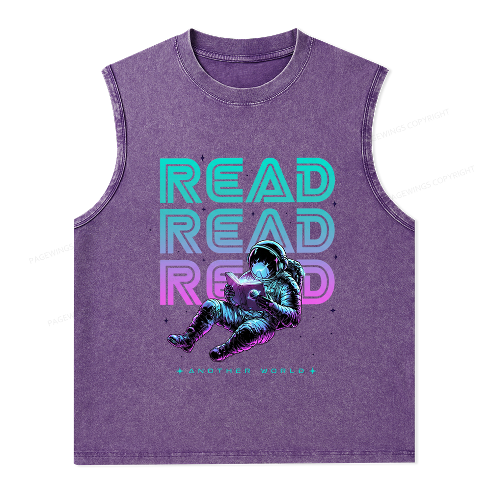 Pagewings Read Another World Unisex Washed Tank Top