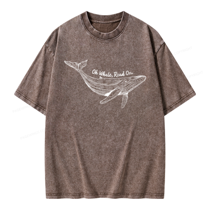 Pagewings Oh Whale Read On Unisex Washed T-shirt