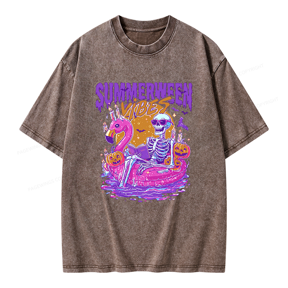 Pagewings Summerween Unisex Washed T-shirt