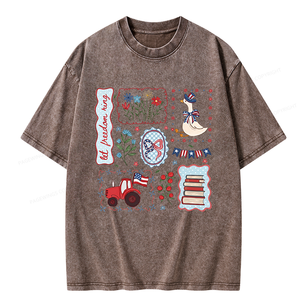 Pagewings Independence Day Unisex Washed T-shirt