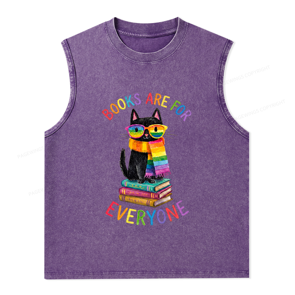 Pagewings Books Are For Everyone Unisex Washed Tank Top