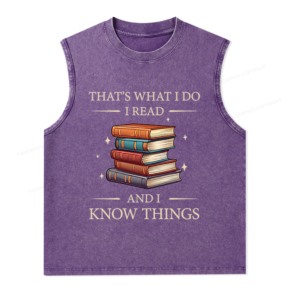 Pagewings Book Nerd Unisex Washed Tank Top