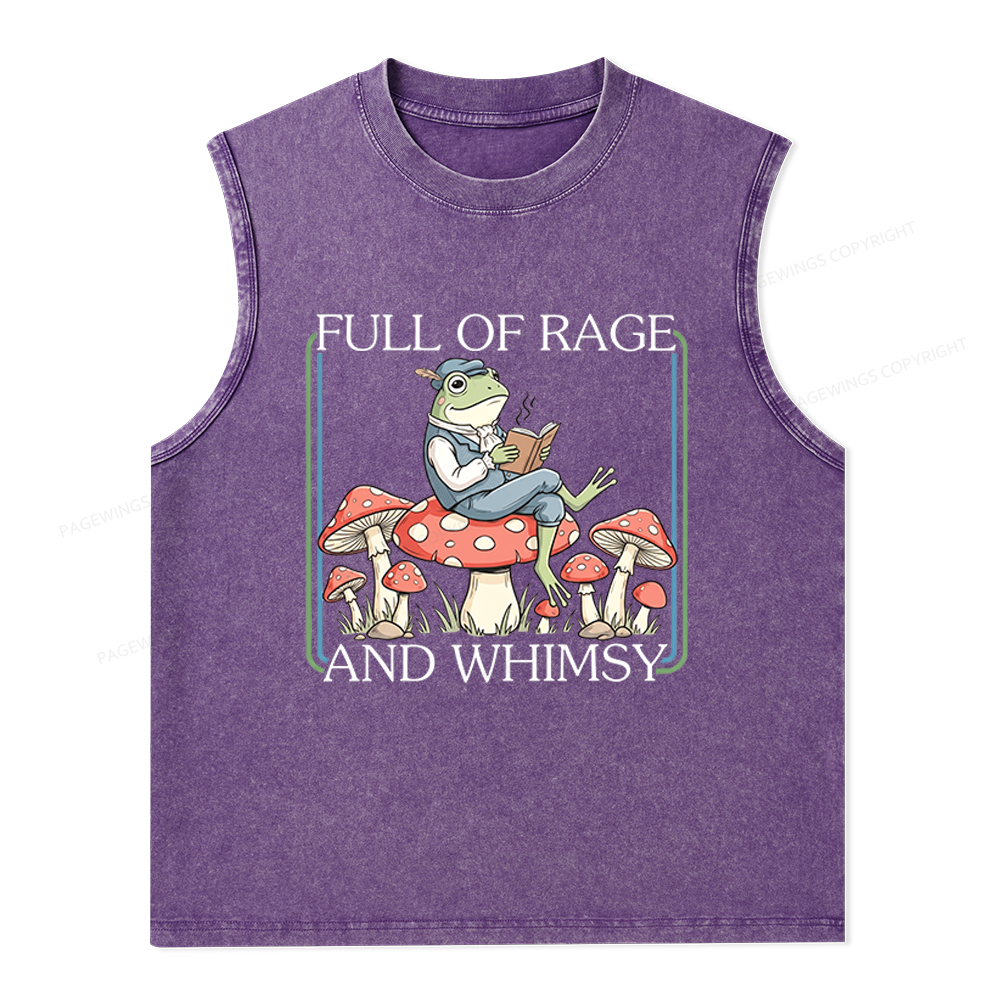 Pagewings Full Of Rage and Whimsy Unisex Washed Tank Top