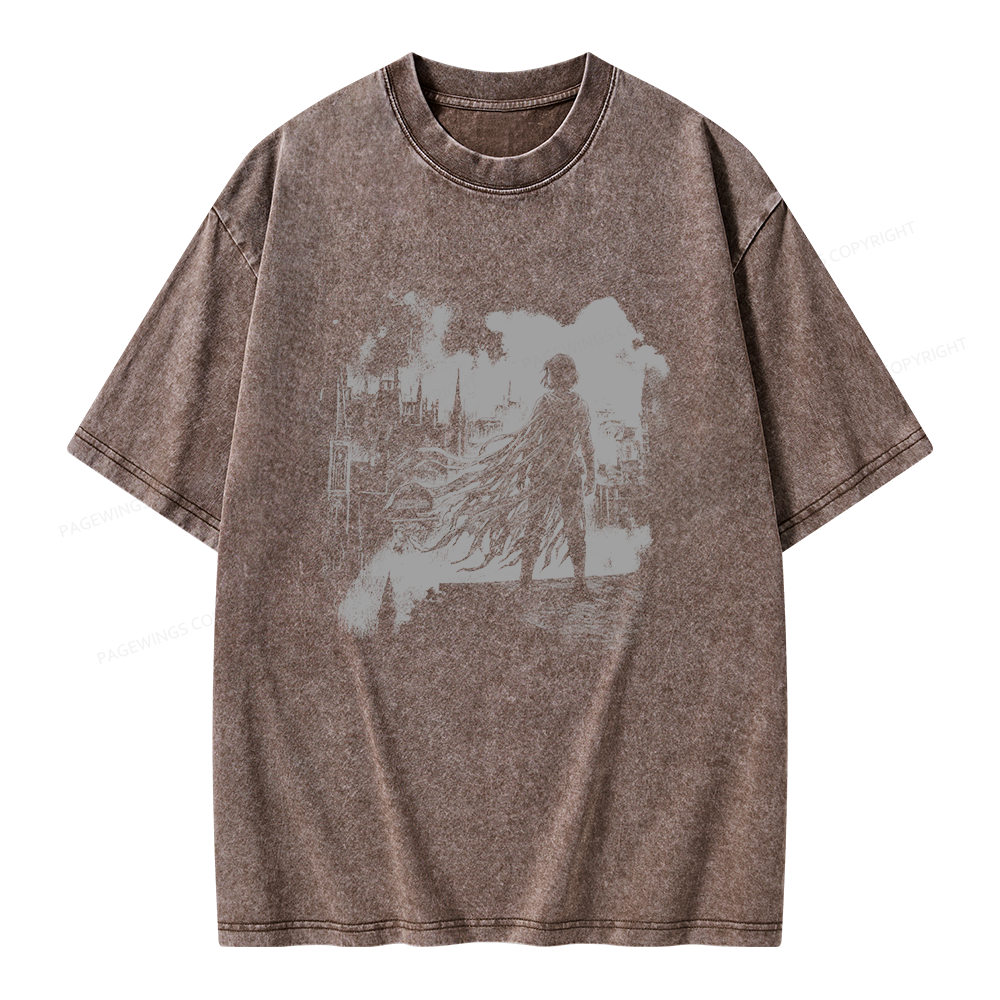 Pagewings Retro Fantasy Unisex Washed T-shirt