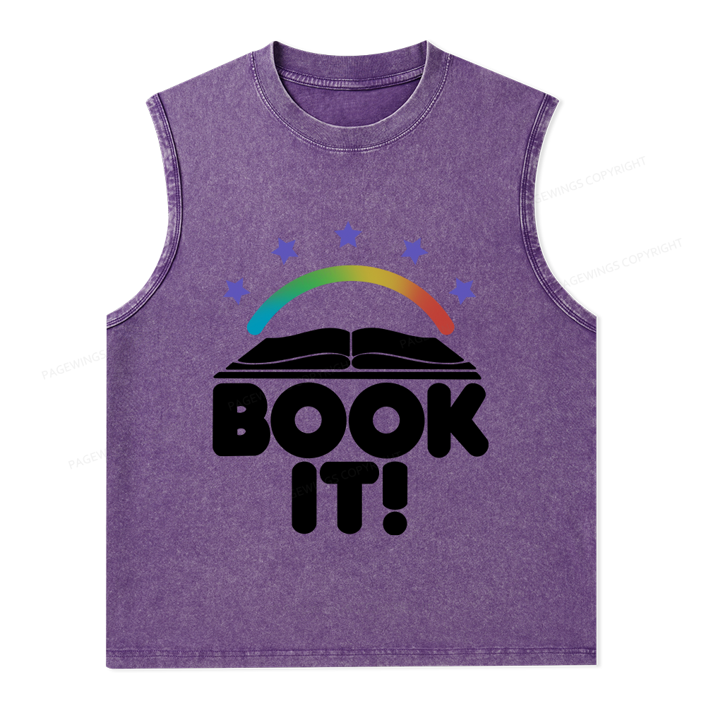 Pagewings Book It Unisex Washed Tank Top