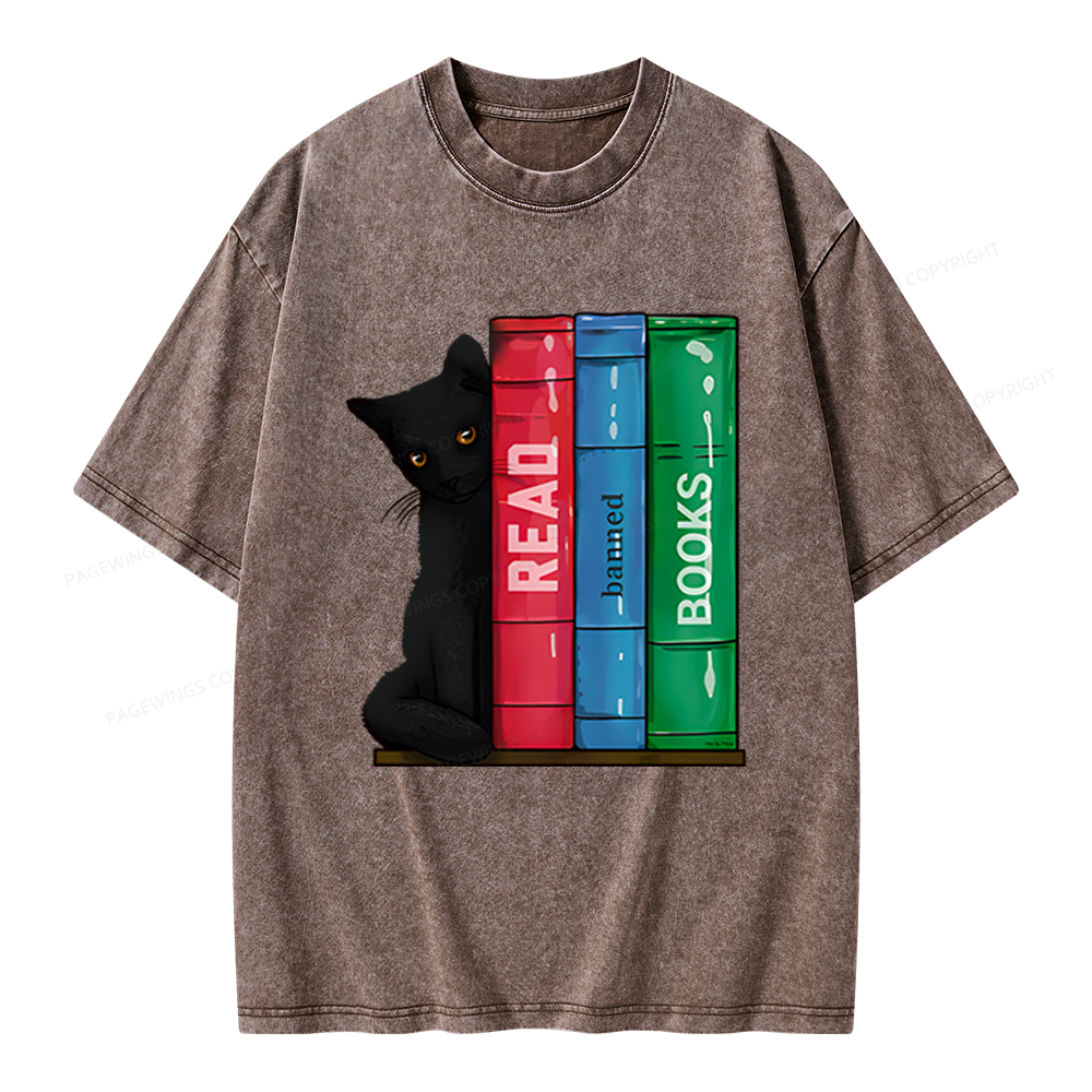 Pagewings Read Banned Books Unisex Washed T-shirt