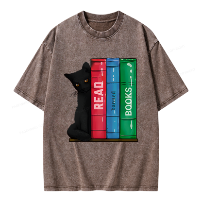 Pagewings Read Banned Books Unisex Washed T-shirt