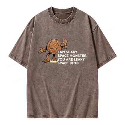 Pagewings I Am Scary Space Monster Unisex Washed T-shirt