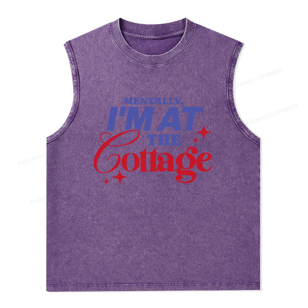Pagewings  I'm at the Cottage Unisex Washed Tank Top