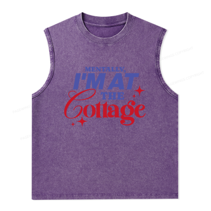 Pagewings  I'm at the Cottage Unisex Washed Tank Top