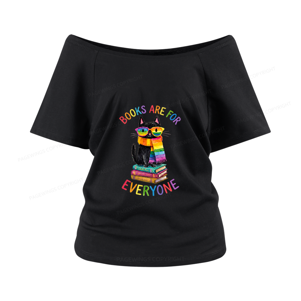 Pagewings Books Are For Everyone Women Off Shoulder T-shirts