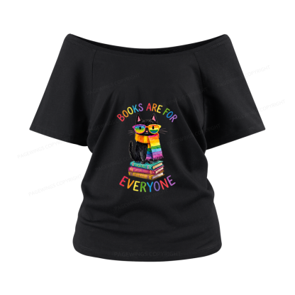 Pagewings Books Are For Everyone Women Off Shoulder T-shirts