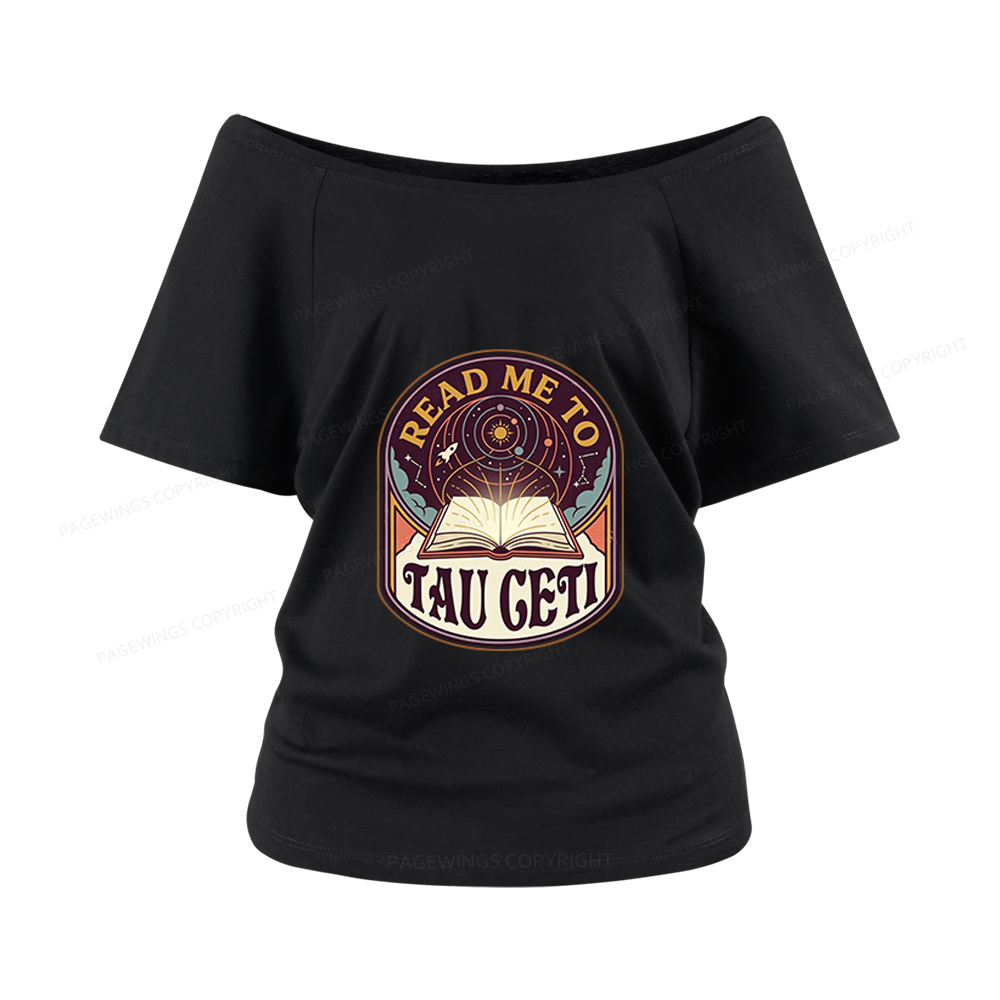 Pagewings Sci-Fi Novel Lover Women Off Shoulder T-shirts