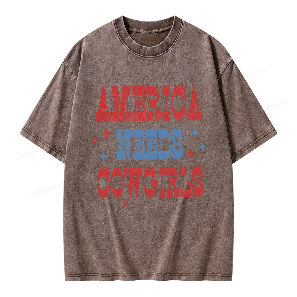 Pagewings America Needs Reading Unisex Washed T-shirt