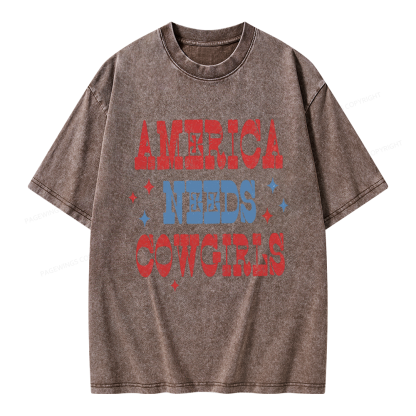 Pagewings America Needs Reading Unisex Washed T-shirt
