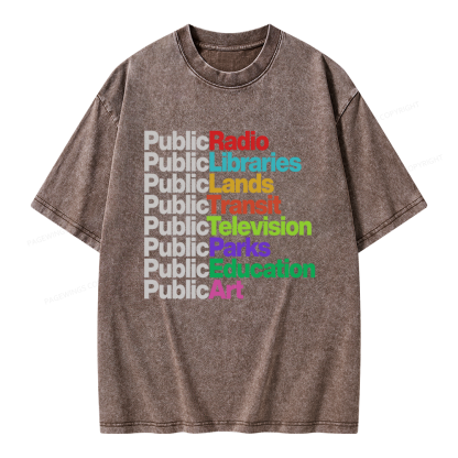 Pagewings Public Libraries Unisex Washed T-shirt