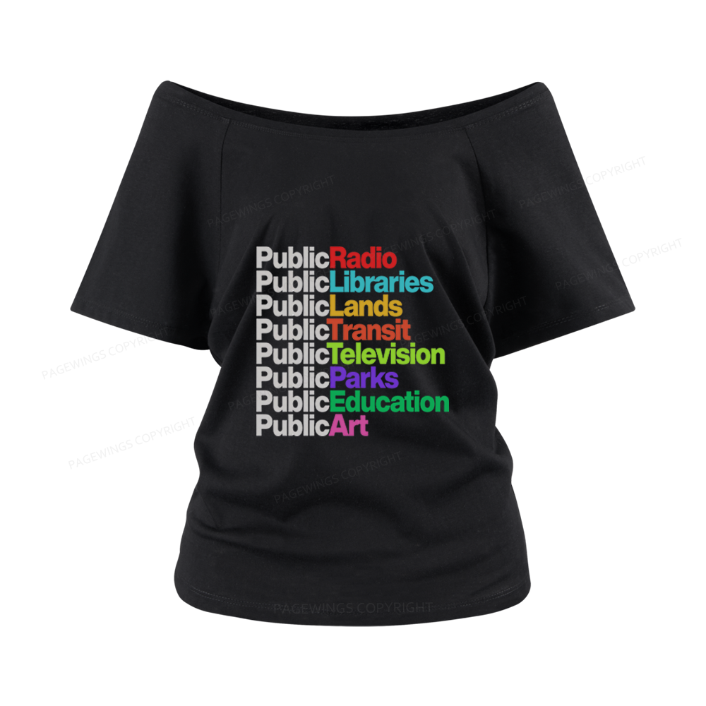 Pagewings Public Libraries Women Off Shoulder T-shirts
