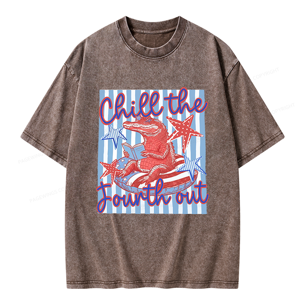Pagewings Chill The Fourth Out Unisex Washed T-shirt