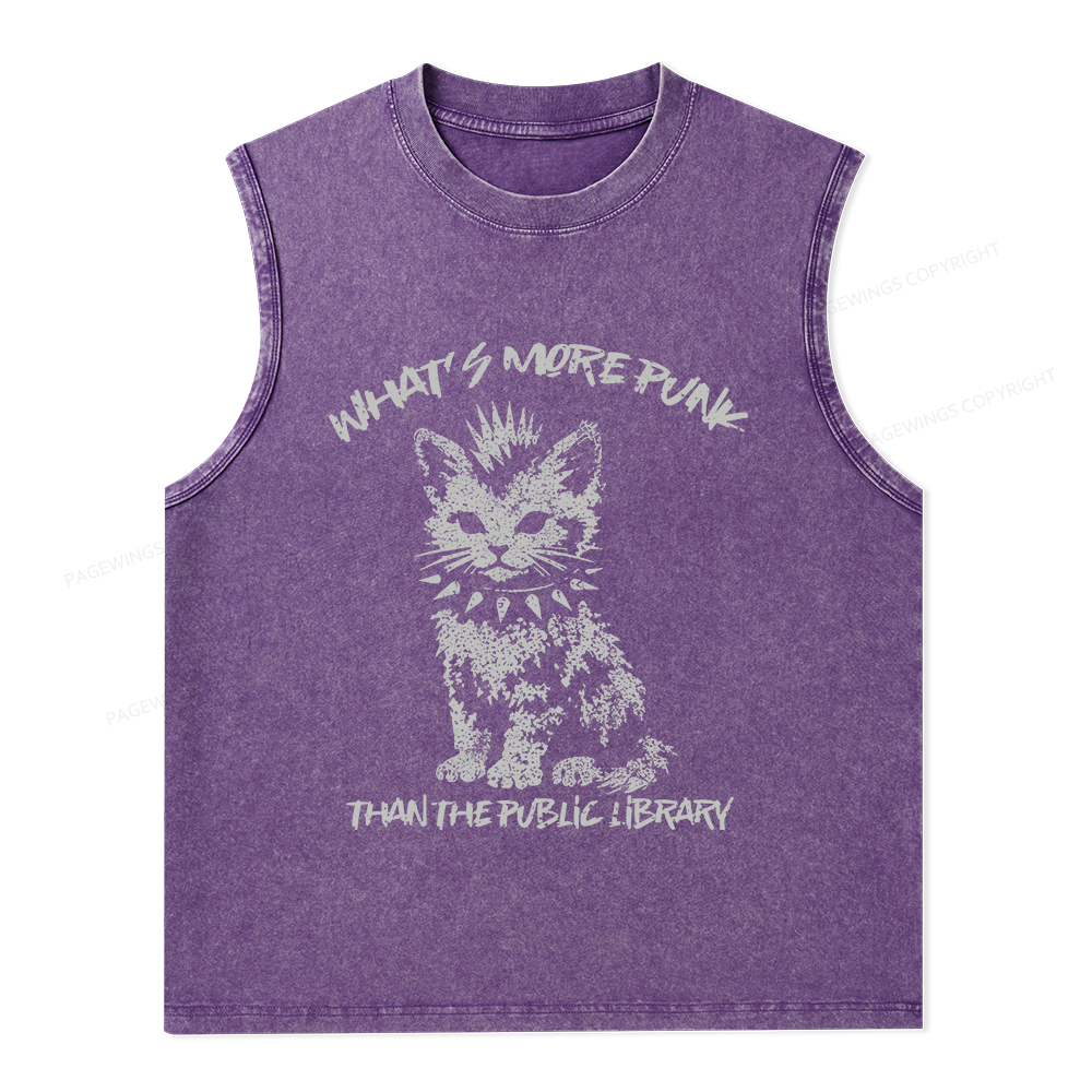 Pagewings What's More Punk Than The Public Library Unisex Washed Tank Top