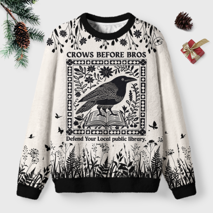 Pagewings Defend Your Local public library Unisex Ugly Light Knit Sweatshirt