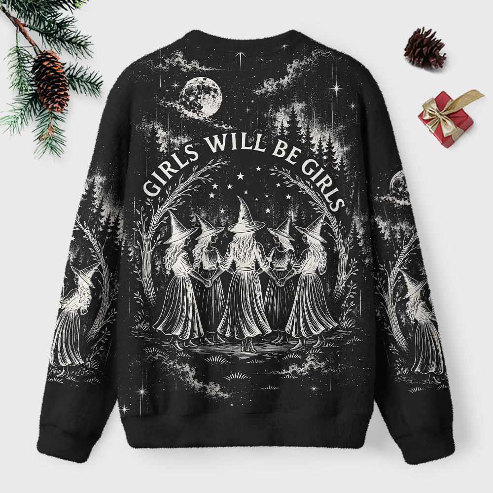 Pagewings Girls Will Be Girls Unisex Ugly Light Knit Sweatshirt