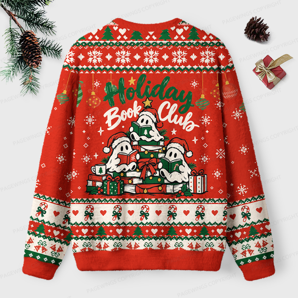 Pagewings Jingle Books Reading Unisex Ugly Light Knit Sweatshirt