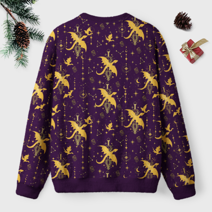 Pagewings Book Dragon Unisex Ugly Light Knit Sweatshirt