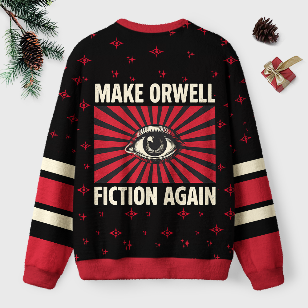 Pagewings Make Orwell Fiction Again Unisex Ugly Light Knit Sweatshirt