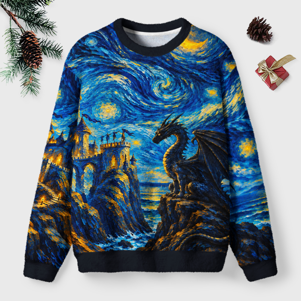 Pagewings Book Dragon Unisex Ugly Light Knit Sweatshirt