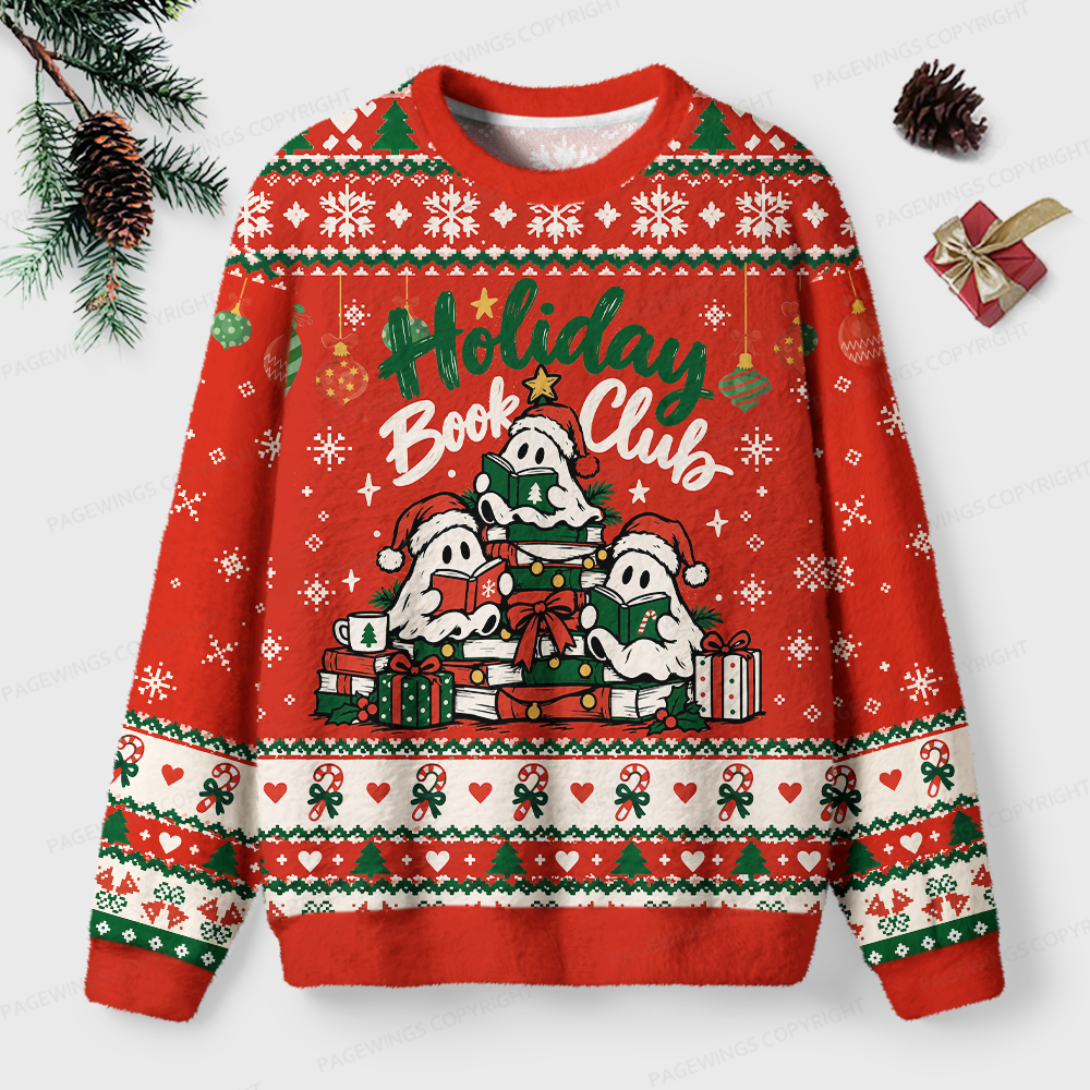 Pagewings Jingle Books Reading Unisex Ugly Light Knit Sweatshirt