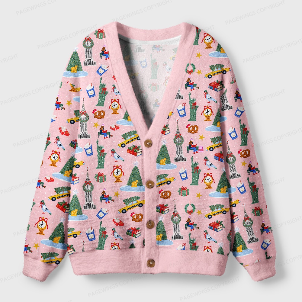 Pagewings Christmas Bookish Light Knit Unisex Cardigan Sweaters