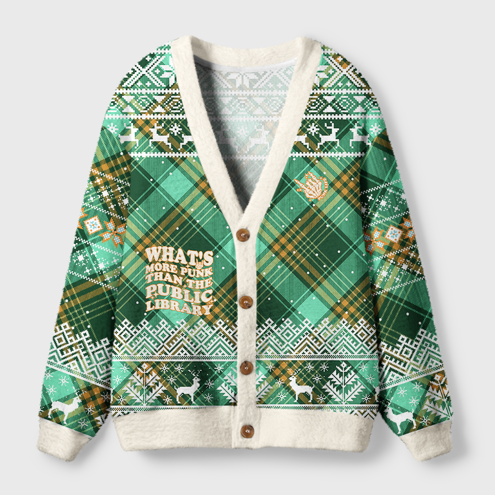 Pagewings What’s More Punk Than The Public Library Light Knit Unisex Cardigan Sweaters