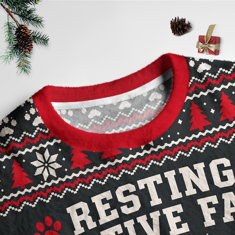 Pagewings Resting Festive Face Still Reading Unisex Ugly Light Knit Sweatshirt