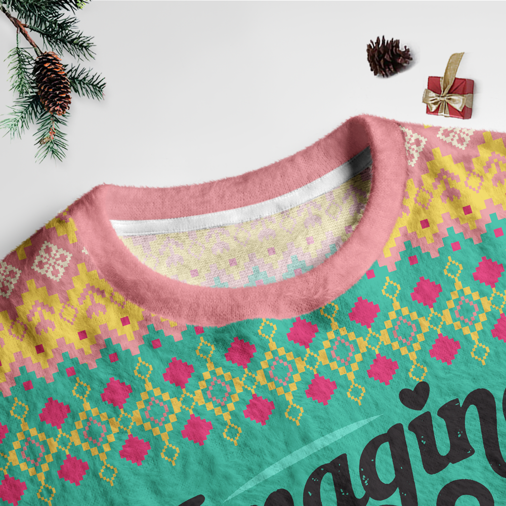 Pagewings Christmas Bookish Unisex Ugly Light Knit Sweatshirt