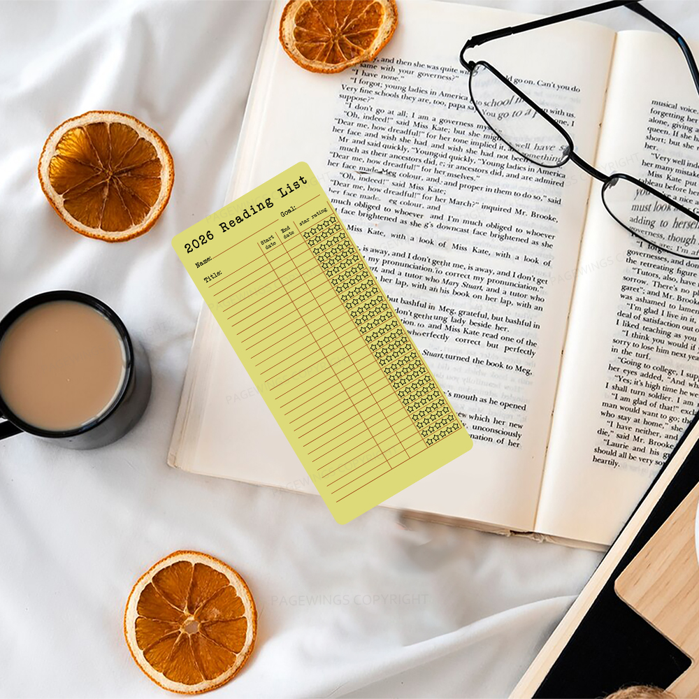 Pagewings 2026 Reading List Bookmark